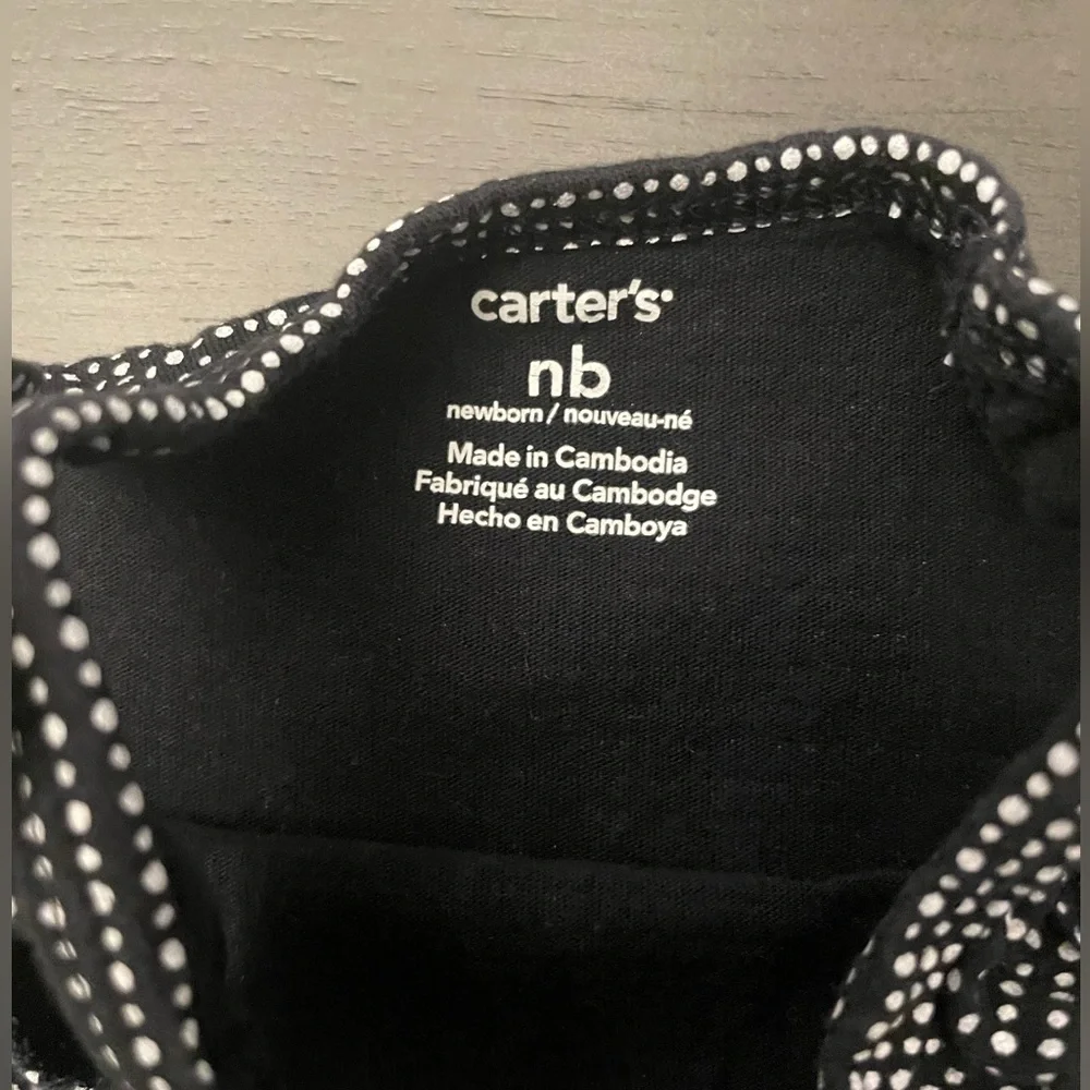 Carter’s Newborn Baby Girl Pink, Black and Tan Onsies Outfits Bundle NWOT - Picture 10 of 14
